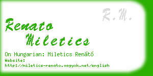 renato miletics business card