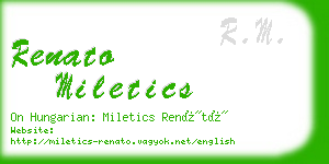 renato miletics business card